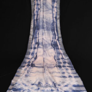 Blue Silk Abstract Print Saree