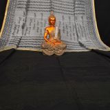 Black White Color Script Handloom Saree