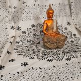 White Kantha Stitch Saree