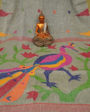 Peacock Soft Dhakai Jamdani Saree