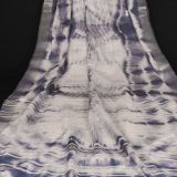 Blue Silk Abstract Print Saree