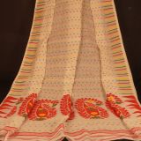 Red & White Soft Dhakai Jamdani Saree