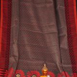 Red & Grey Soft Dhakai Jamdani Saree