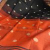 Black & Orange Pure Linen Ball Jamdani Saree