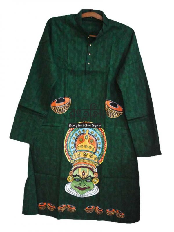 Green Kathakali Febric Art Punjabi