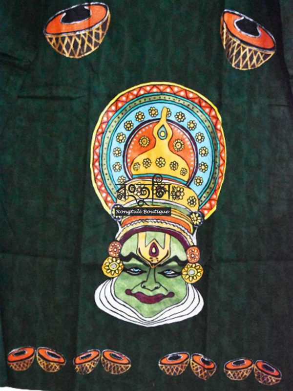 Green Kathakali Febric Art Punjabi - Image 2