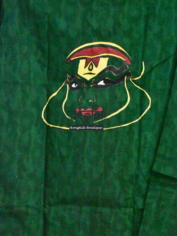 Green Kathakali Febric Art Punjabi - Image 4