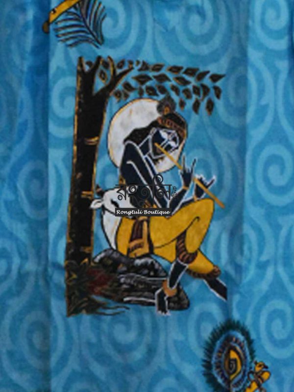 Ocean Blue Krishna Febric Art Punjabi - Image 2