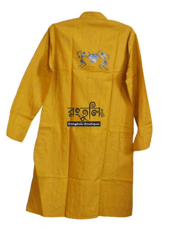 Golden Yellow Febric Art Punjabi - Image 2