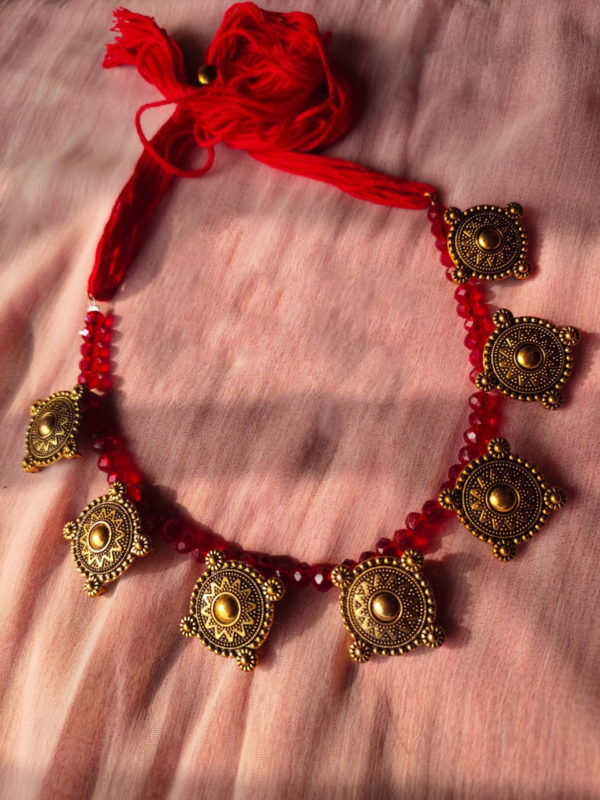 Gorgeous Matte Finish Golden Necklace
