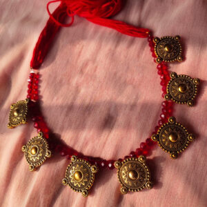 Gorgeous Matte Finish Golden Necklace