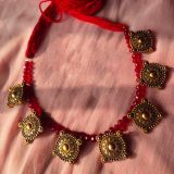 Gorgeous Matte Finish Golden Necklace