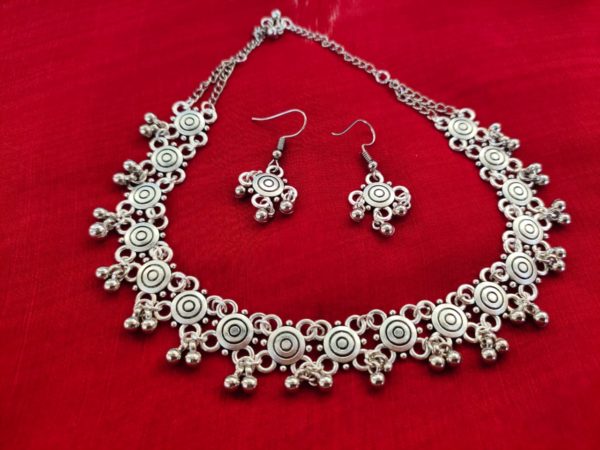 German Silver Ghungroo Choker with Earring