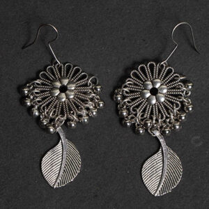 The Bohemian Leaflet Earrings - Oxidized Boho Collection