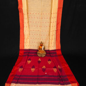 Elegant Yellow Cotton Linen Handloom Saree