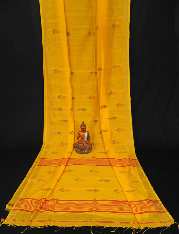 Yellow Nimjari Jamdani Saree
