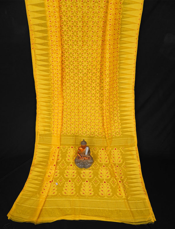 Alluring Yellow Minakari Jamdani Saree