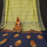 Elegant Lime Yellow Cotton Linen Handloom Saree