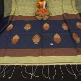 Elegant Lime Yellow Cotton Linen Handloom Saree