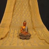 Rich Textured Cream Golden Soft Dhakai Jamdani Saree