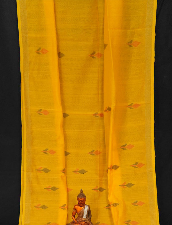 Yellow Nimjari Jamdani Saree - Image 3