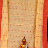 Elegant Yellow Cotton Linen Handloom Saree