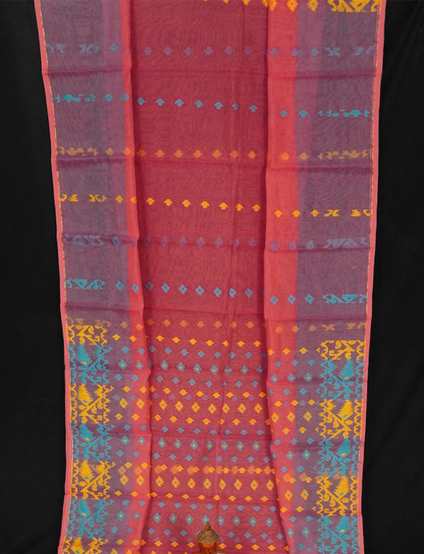 Handwoven Self Work Dhakai Jamdani - Image 2