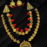 2 Layer Coin Necklace and Earrings Set