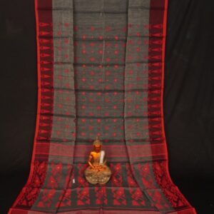 Elegant Off White Cotton Linen Handloom Saree