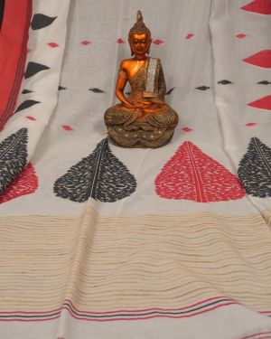 Pure Handloom Cotton with Leaf Motif