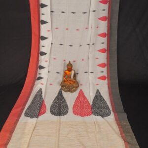 Pure Handloom Cotton with Leaf Motif