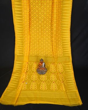 Alluring Yellow Minakari Jamdani Saree