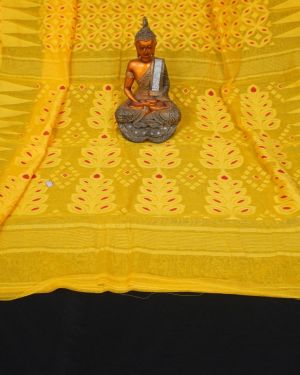 Alluring Yellow Minakari Jamdani Saree