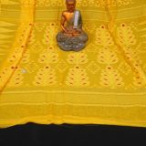 Alluring Yellow Minakari Jamdani Saree