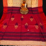 Elegant Yellow Cotton Linen Handloom Saree