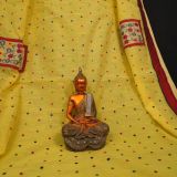 Designer Applique Work Yellow Handloom Saree