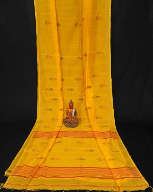 Yellow Nimjari Jamdani Saree