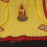 Designer Applique Work Yellow Handloom Saree