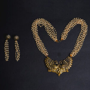 The Lavish Layers of Elegance - Golden Multilayered Pearl Neckpiece