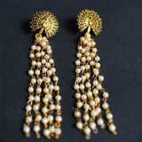 The Lavish Layers of Elegance – Golden Multilayered Pearl Neckpiece