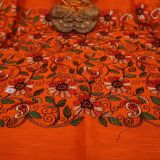 Orange Silk Kantha Saree