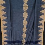 Handwoven Pure Linen  Saree with Temple Border