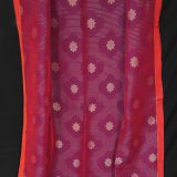 Awesome Purple Handwoven Cotton Linen Floral Jamdani Saree