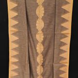 Handwoven Pure Linen  Saree with Temple Border Olive Grey