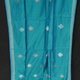 Teal Green Handloom Silk Cotton Motif Saree