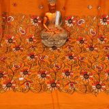 Mustard Yellow Silk Kantha Saree