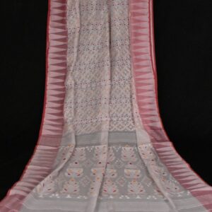 Alluring White Minakari Jamdani Saree