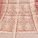 Alluring White Minakari Jamdani Saree